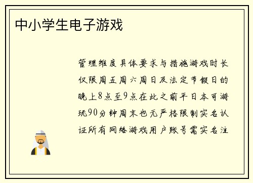 中小学生电子游戏